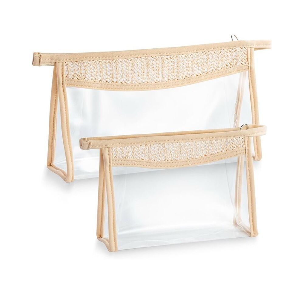 NEW Set of 2 Clear Cosmetic Bag Summer Beach Waterproof